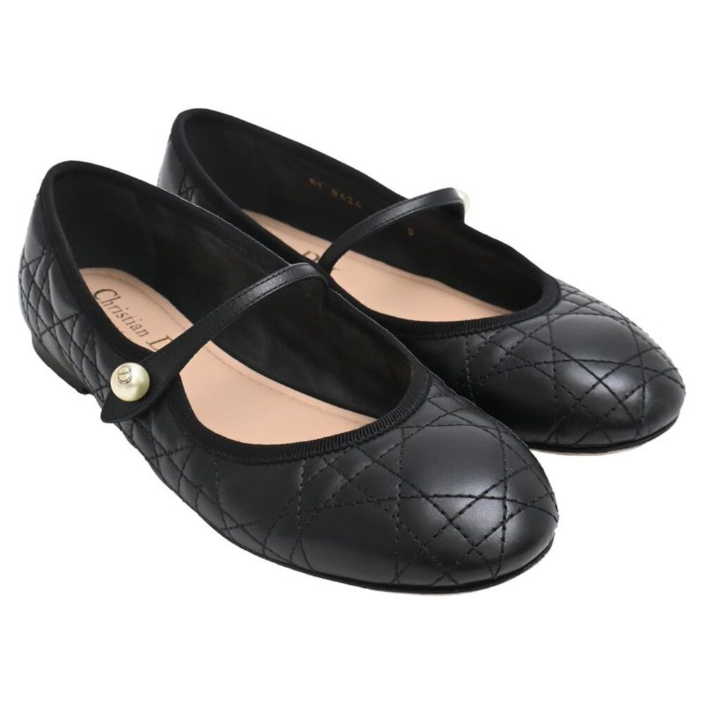 Dior Quilted Cannage Ballet Flats in Black Calf Leather - Picture 4 of 8